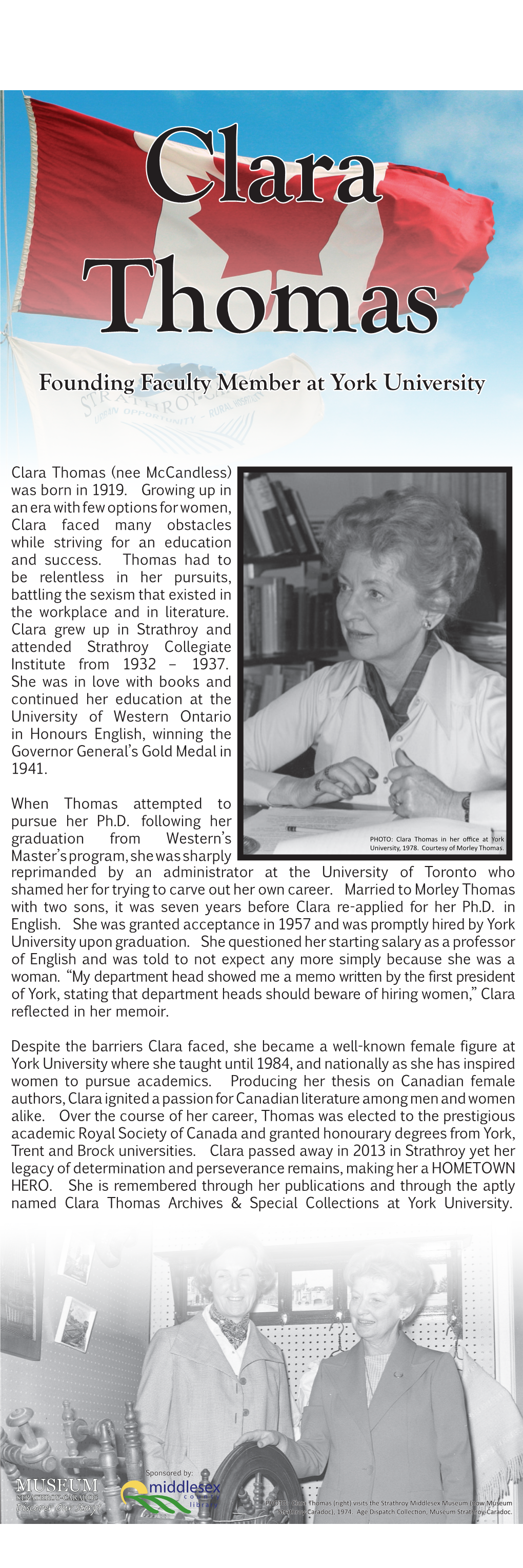 Clara Thomas Founding Faculty Member at York University