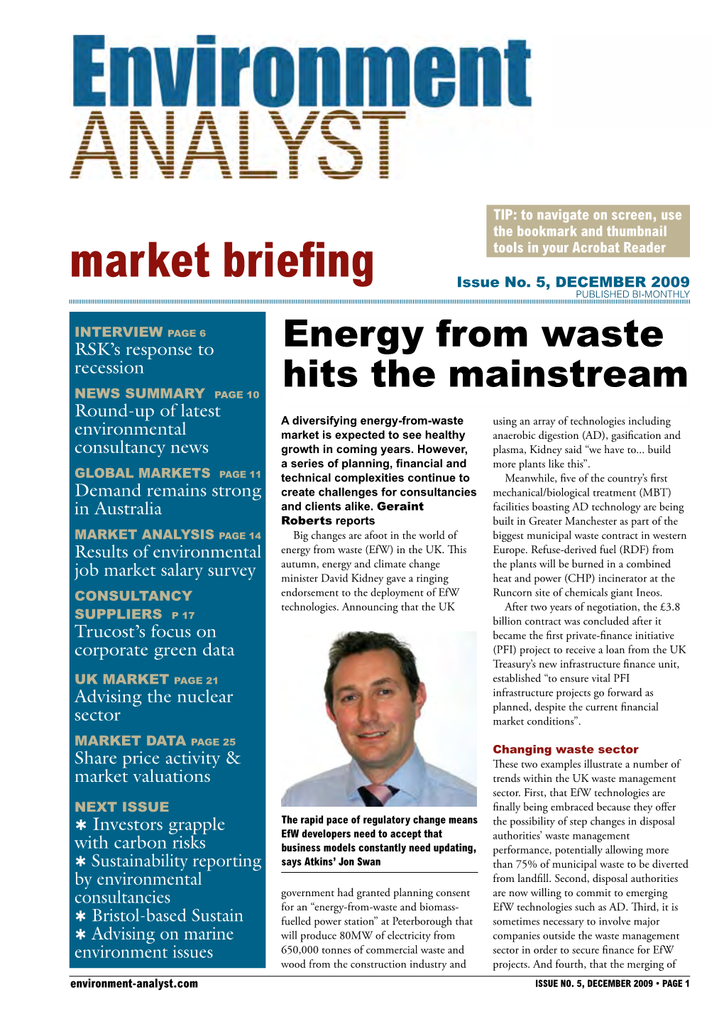 Environment Analyst Market Briefing, November/December 2009