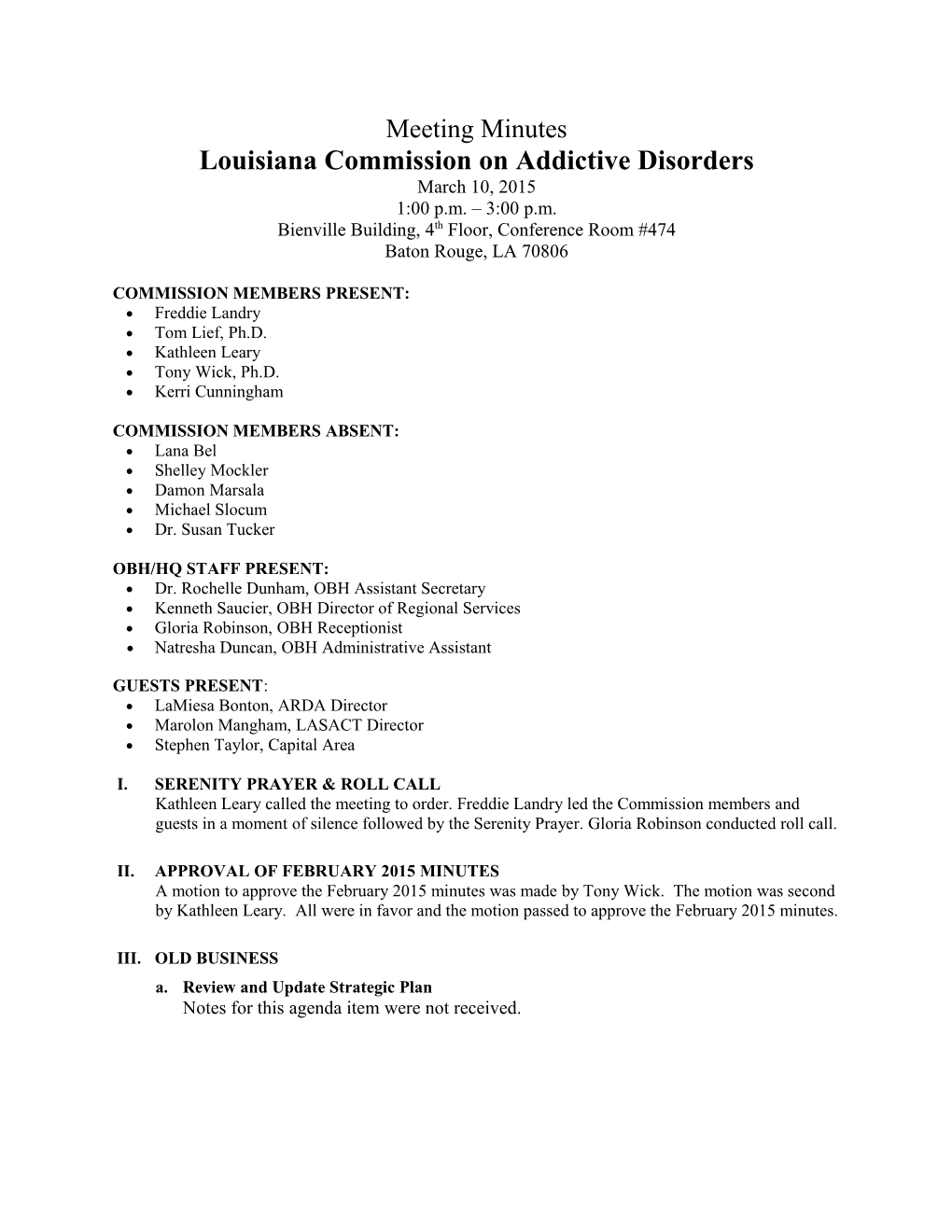 Louisiana Commission on Addictive Disorders s1