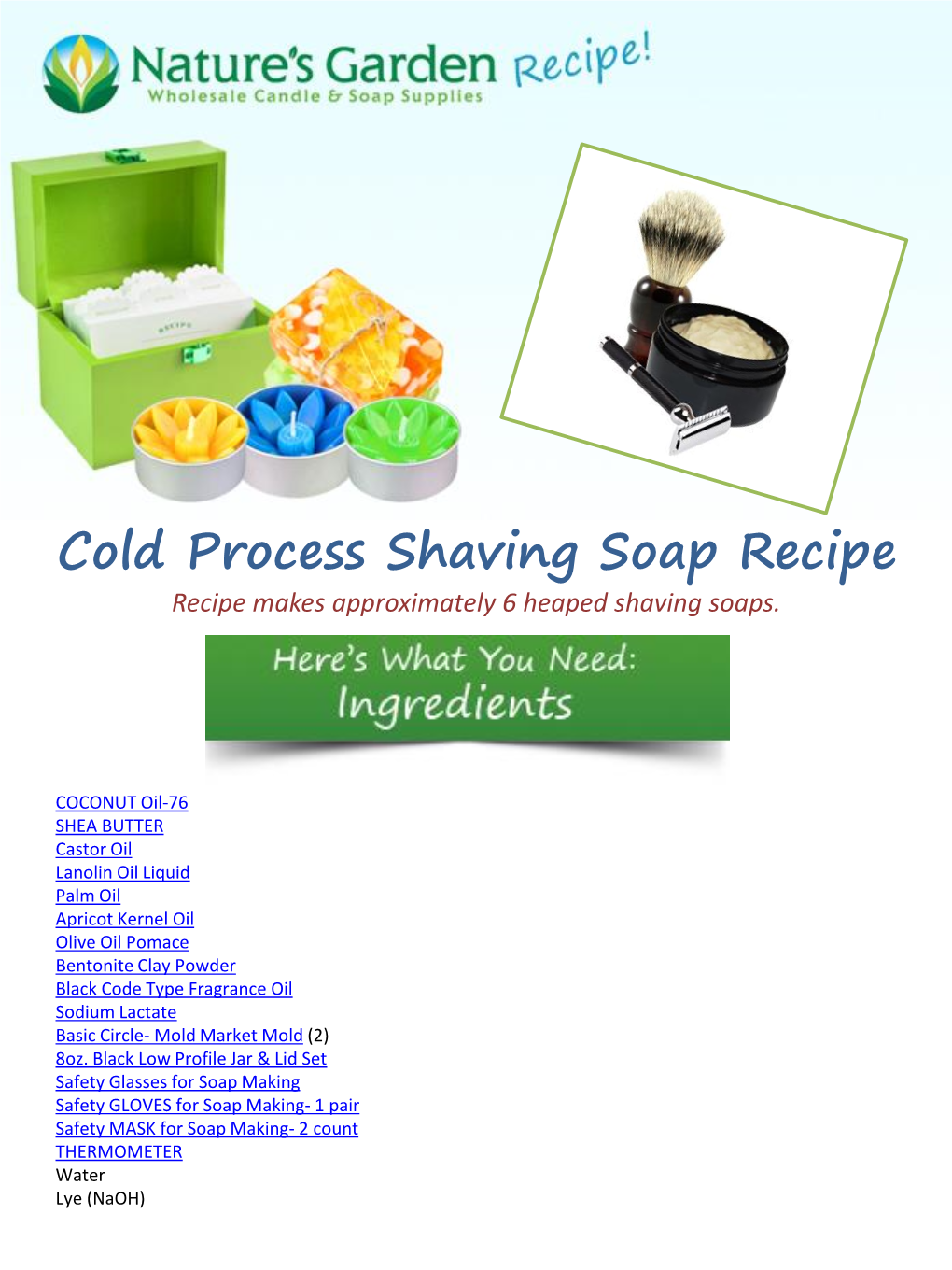 Shaving Soap Recipe Homemade