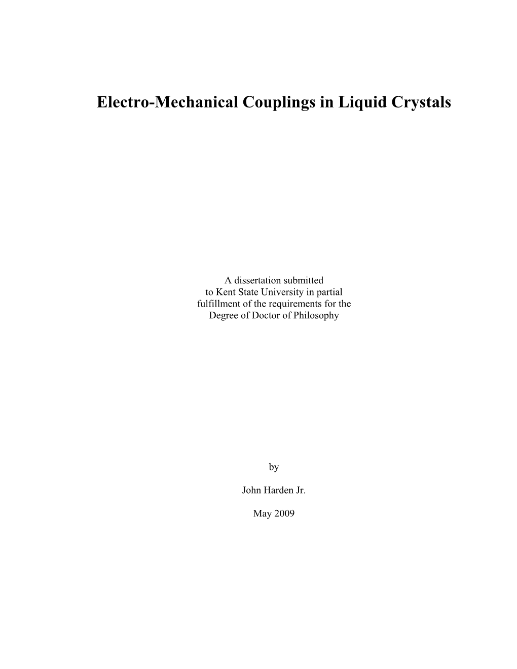 Electro-Mechanical Couplings in Liquid Crystals