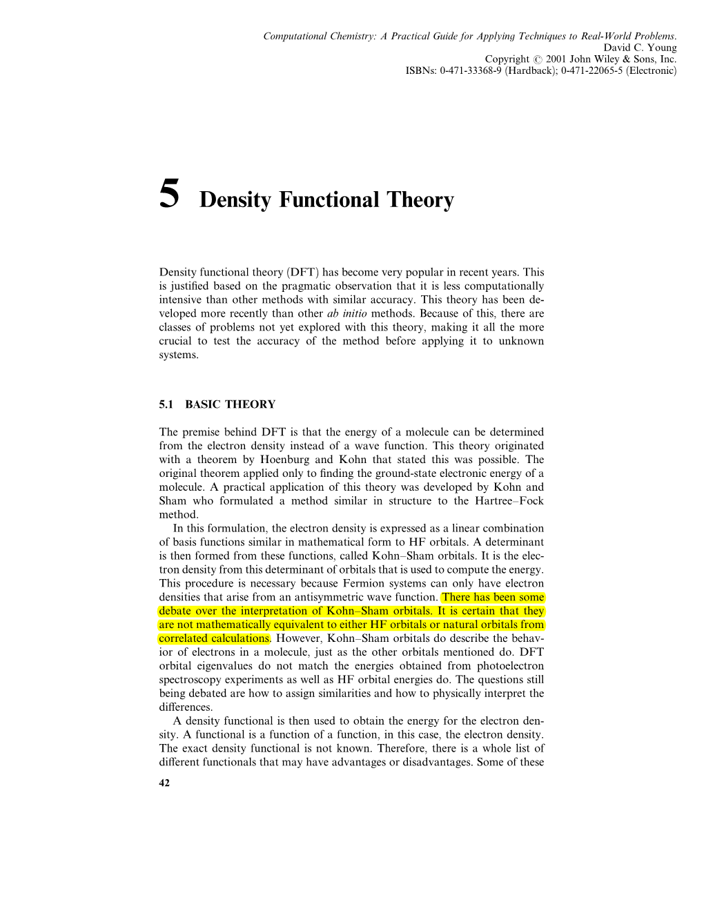 5 Density Functional Theory