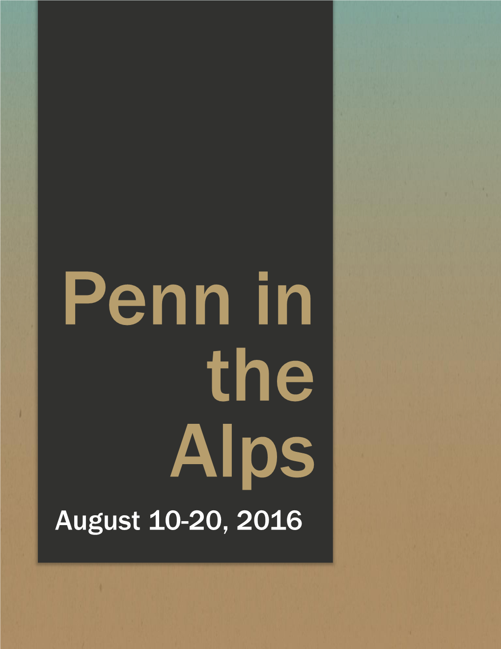 The Alps Diaries 2016