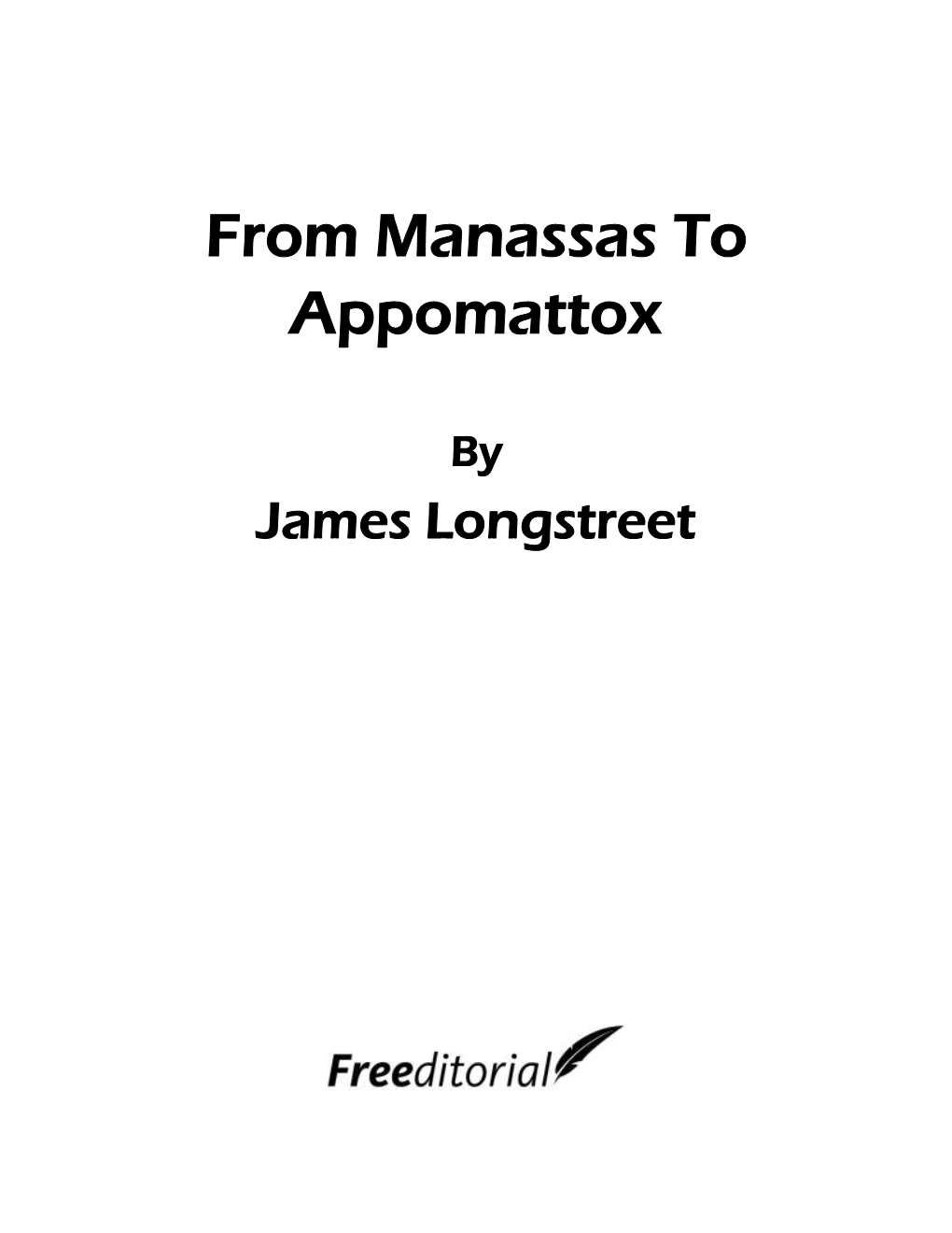 From Manassas to Appomattox