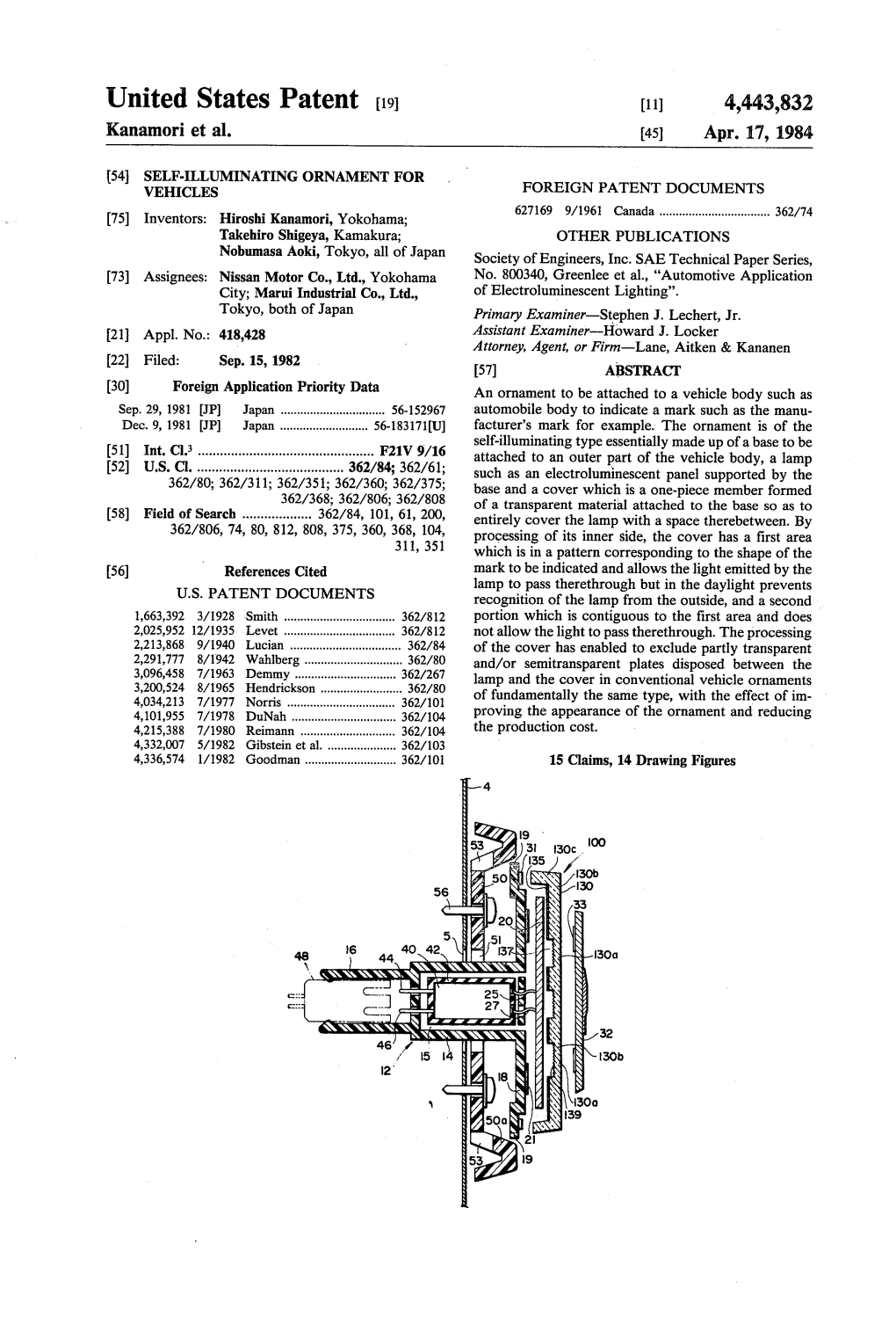 United States Patent 19 11 4,443,832 Kanamori Et Al