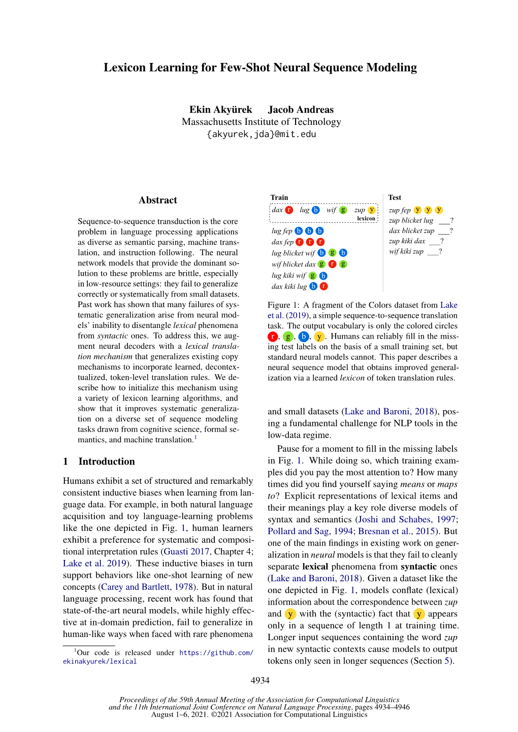 Lexicon Learning for Few-Shot Neural Sequence Modeling