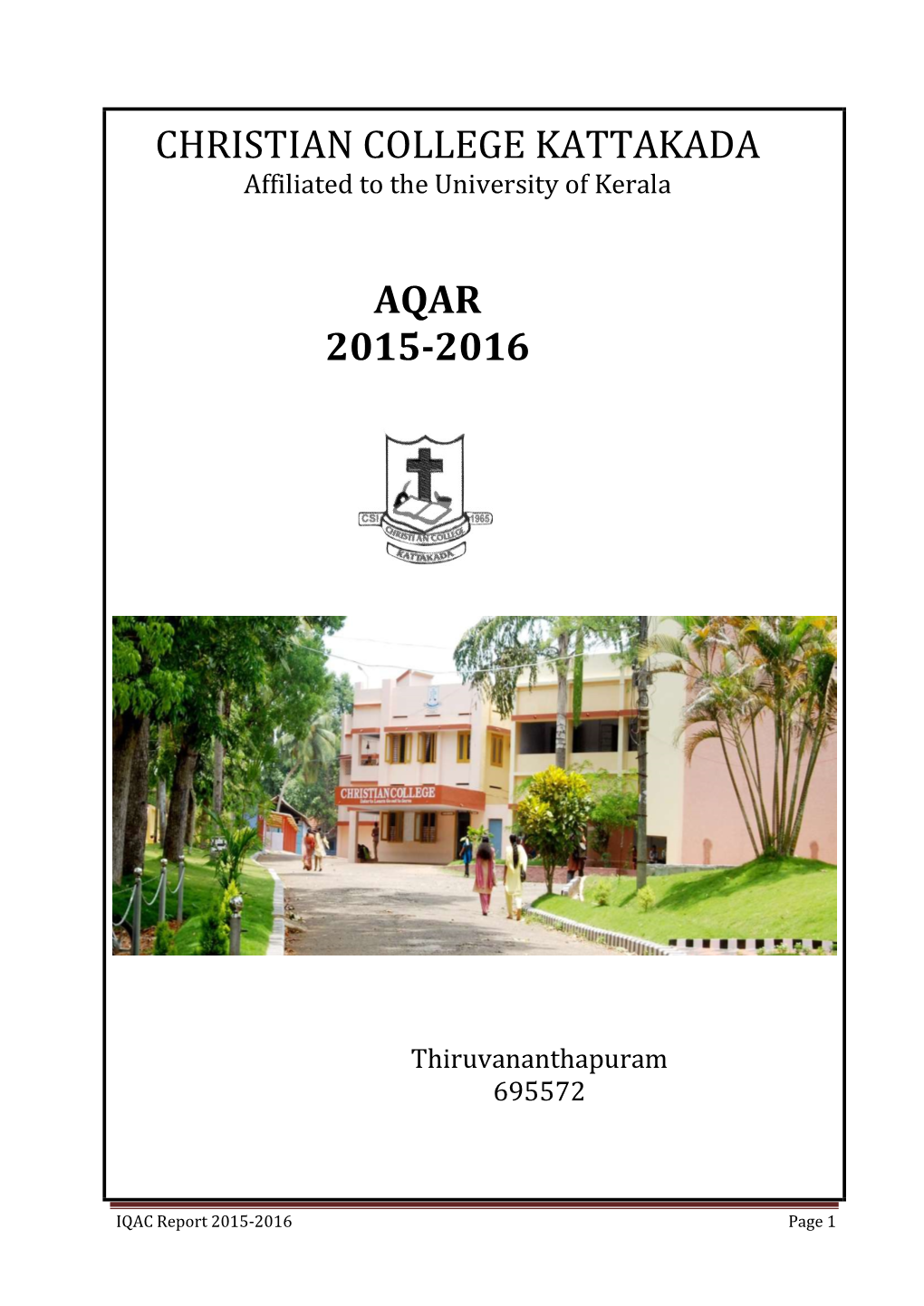 Christian College Kattakada Aqar 2015-2016