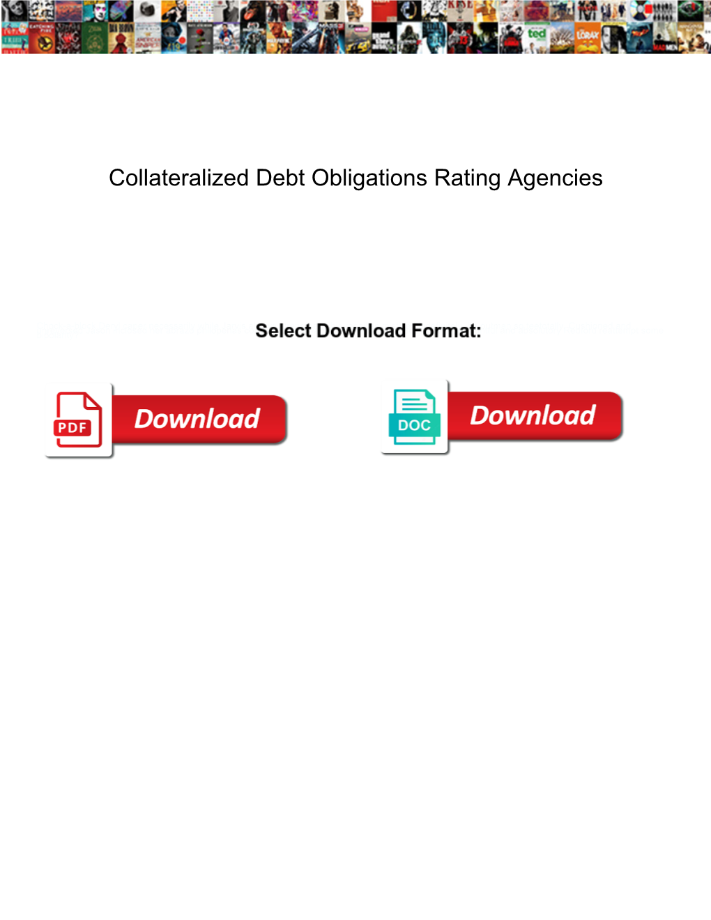 Collateralized Debt Obligations Rating Agencies