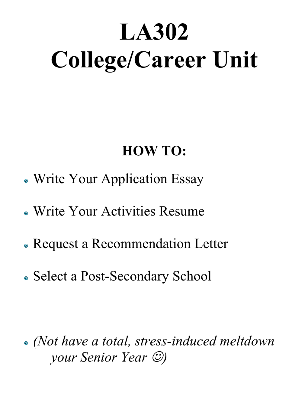 College/Career Unit