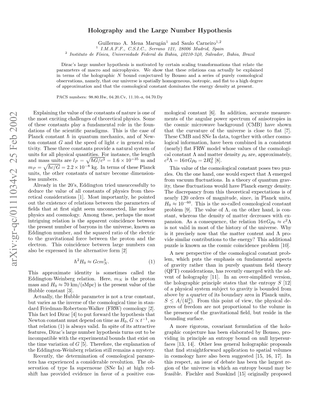 Holography and the Large Number Hypothesis