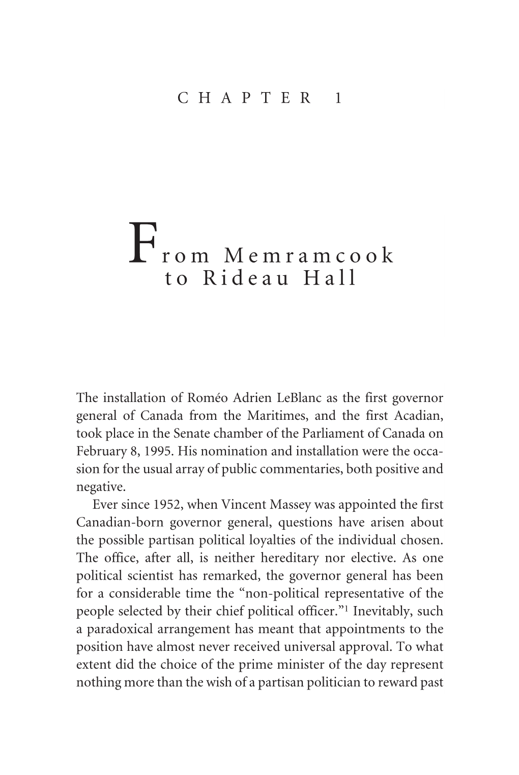 From Memramcook to Rideau Hall 15