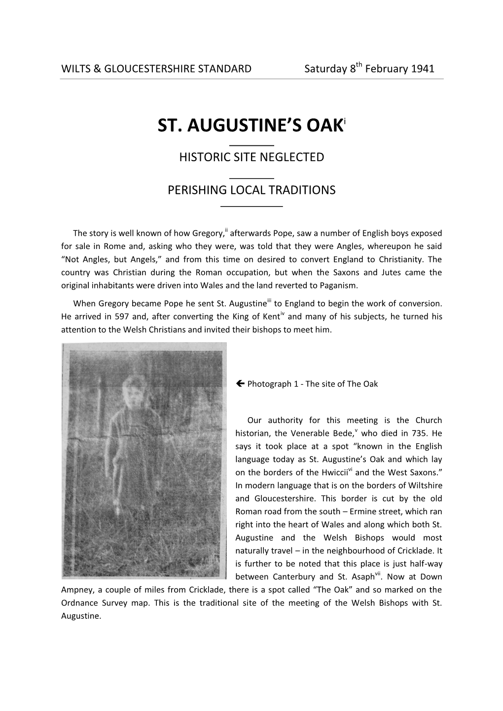 ST. AUGUSTINE's Oaki