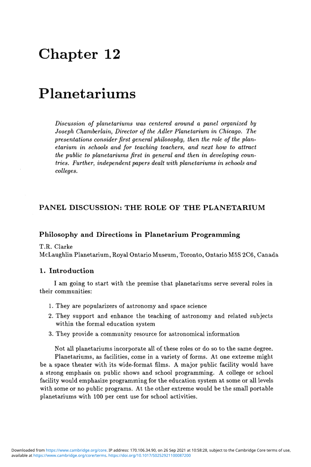 Chapter 12 Planetariums