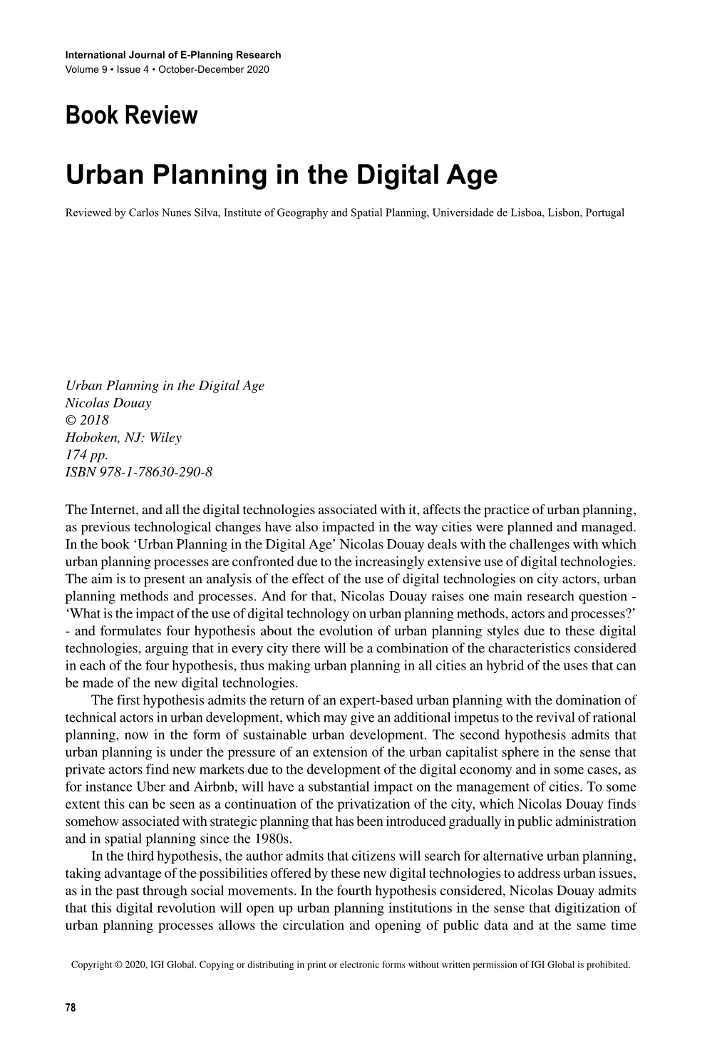 Urban Planning in the Digital Age