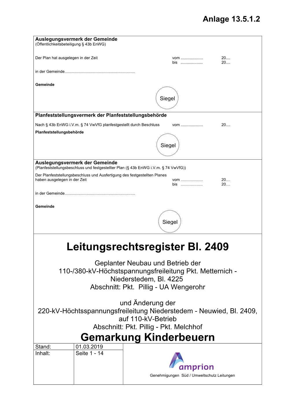 Gemarkung Kinderbeuern Stand: 01.03.2019 Inhalt: Seite 1 - 14