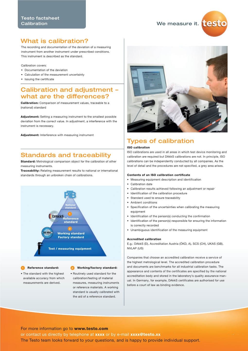 Standards and Traceability Calibration and Adjustment