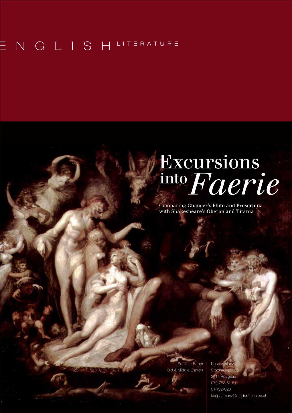 Excursions Into Faerie: Comparing Chaucer's Pluto and Proserpina