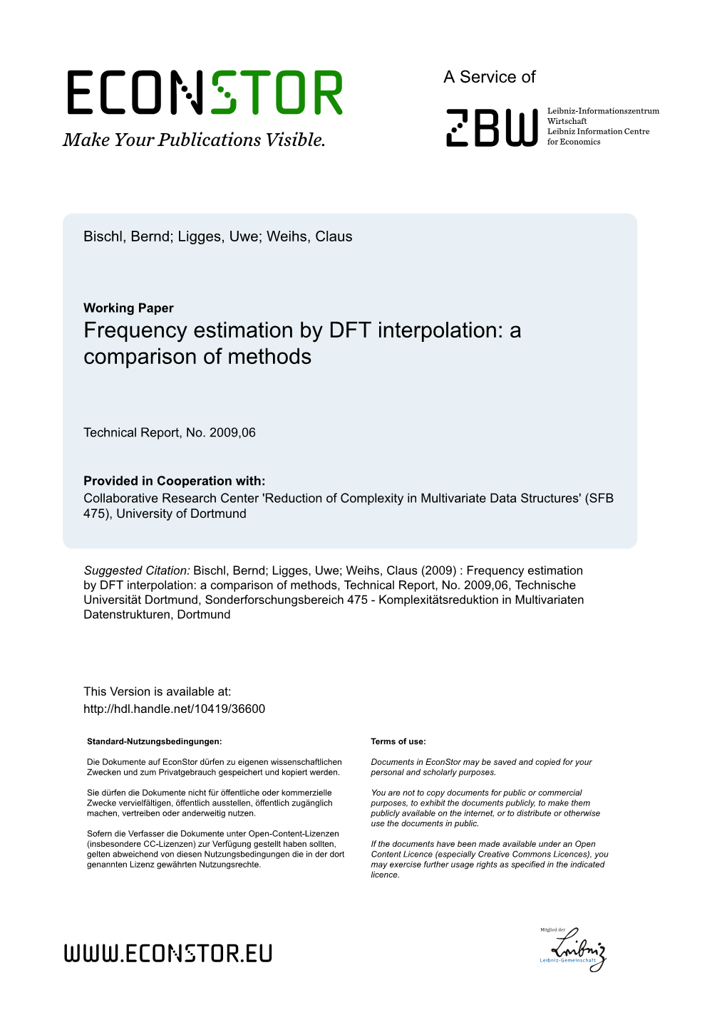 Frequency Estimation by DFT Interpolation: a Comparison of Methods