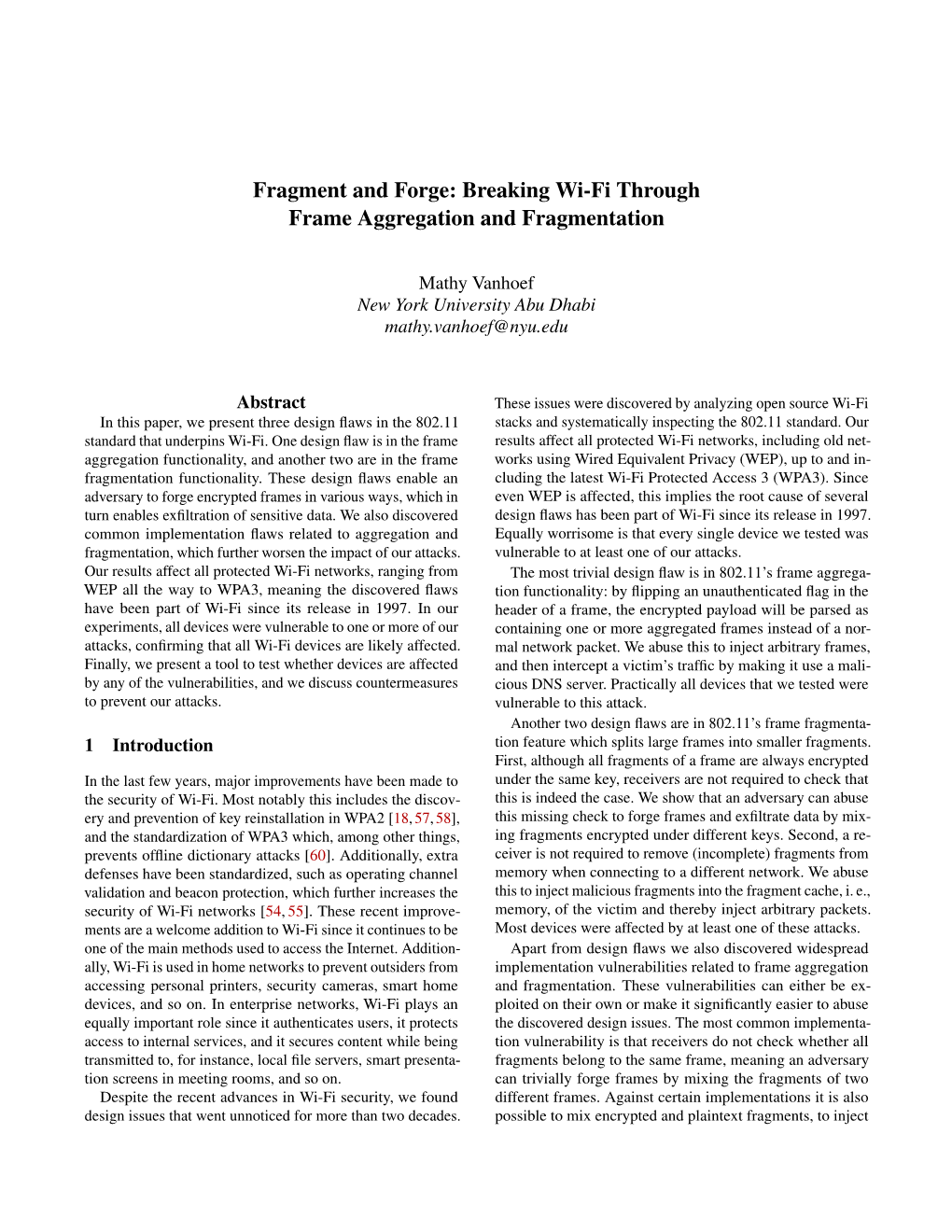 Breaking Wi-Fi Through Frame Aggregation and Fragmentation