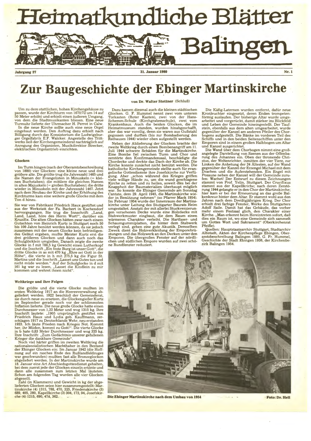 Heimatkundliche Blätter Zollernalb Jg.27 (1980)