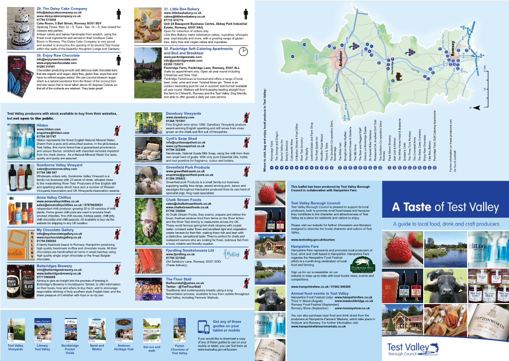 A Taste of Test Valley Leaflet March 2016