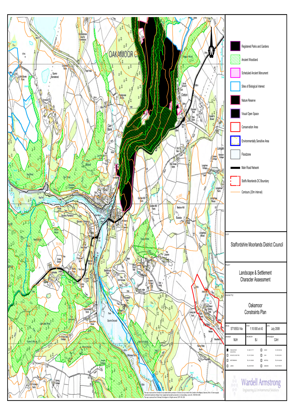 Staffordshire Moorlands District Council Landscape & Settlement Character Assessment Oakamoor Constraints Plan