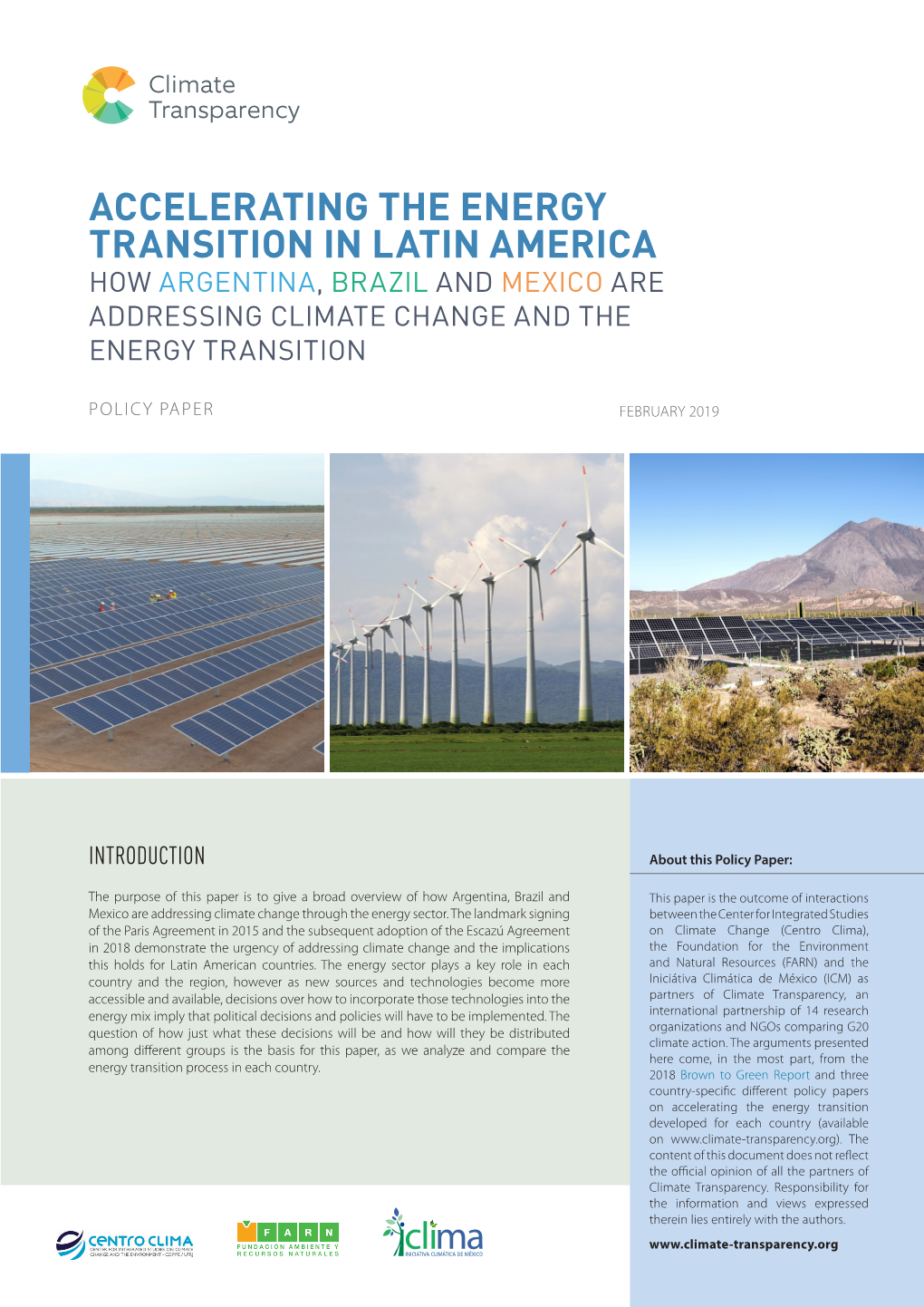 Accelerating the Energy Transition in Latin America How Argentina, Brazil and Mexico Are Addressing Climate Change and the Energy Transition