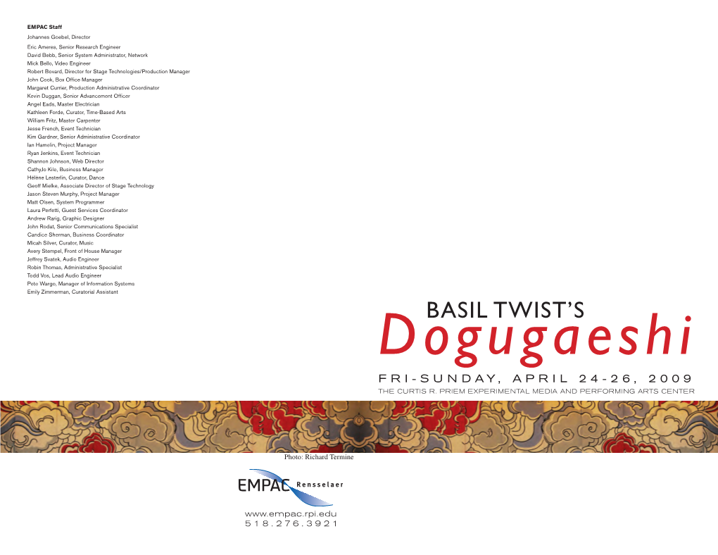 Basil Twist / Dogugaeshi
