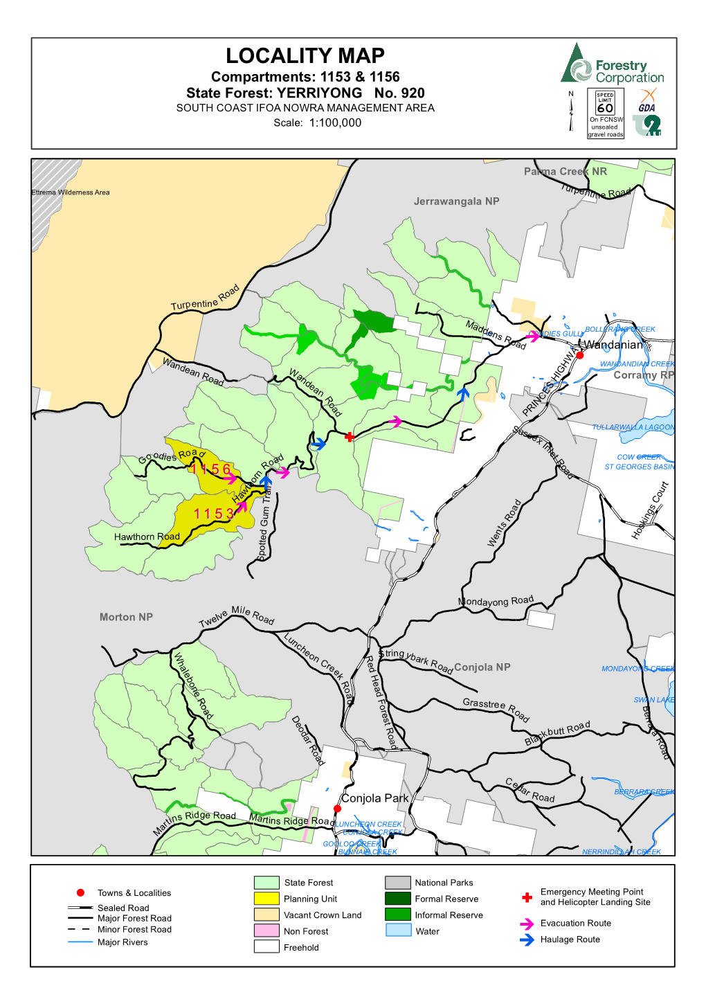 Yerriyong State Forest Compartments 1153 and 1156 Harvest Plan