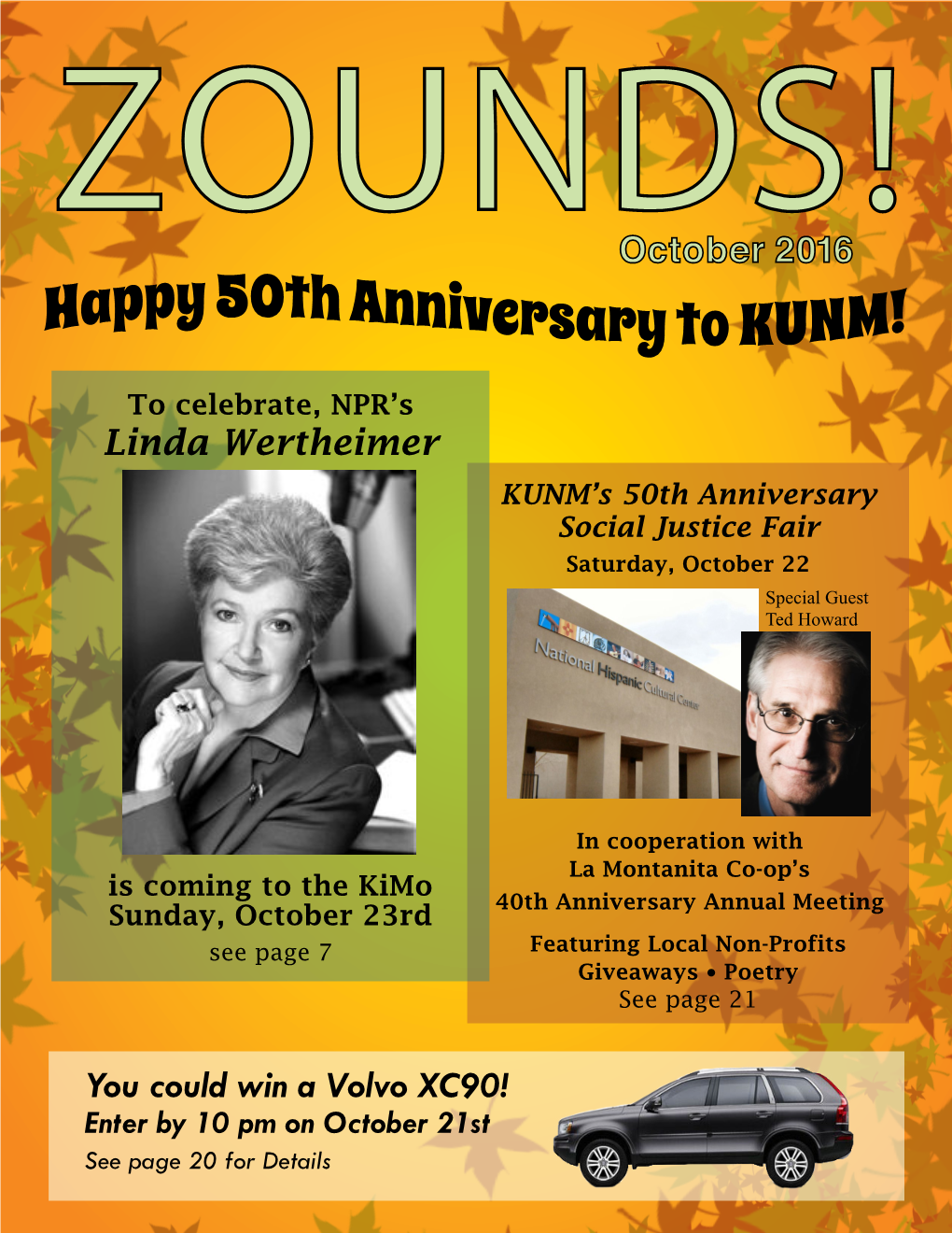 Linda Wertheimer KUNM’S 50Th Anniversary Social Justice Fair Saturday, October 22 Special Guest Ted Howard