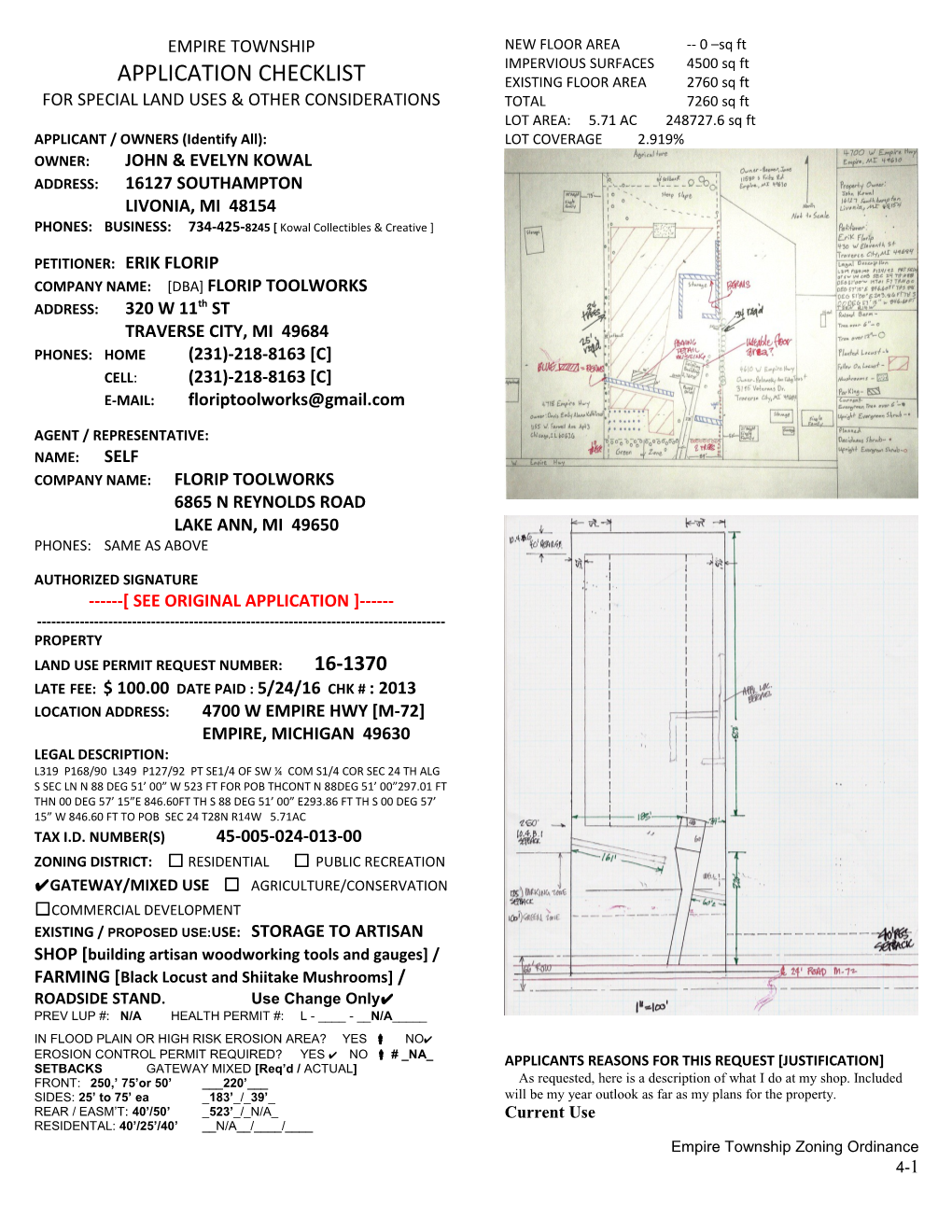 For Special Land Uses & Other Considerations