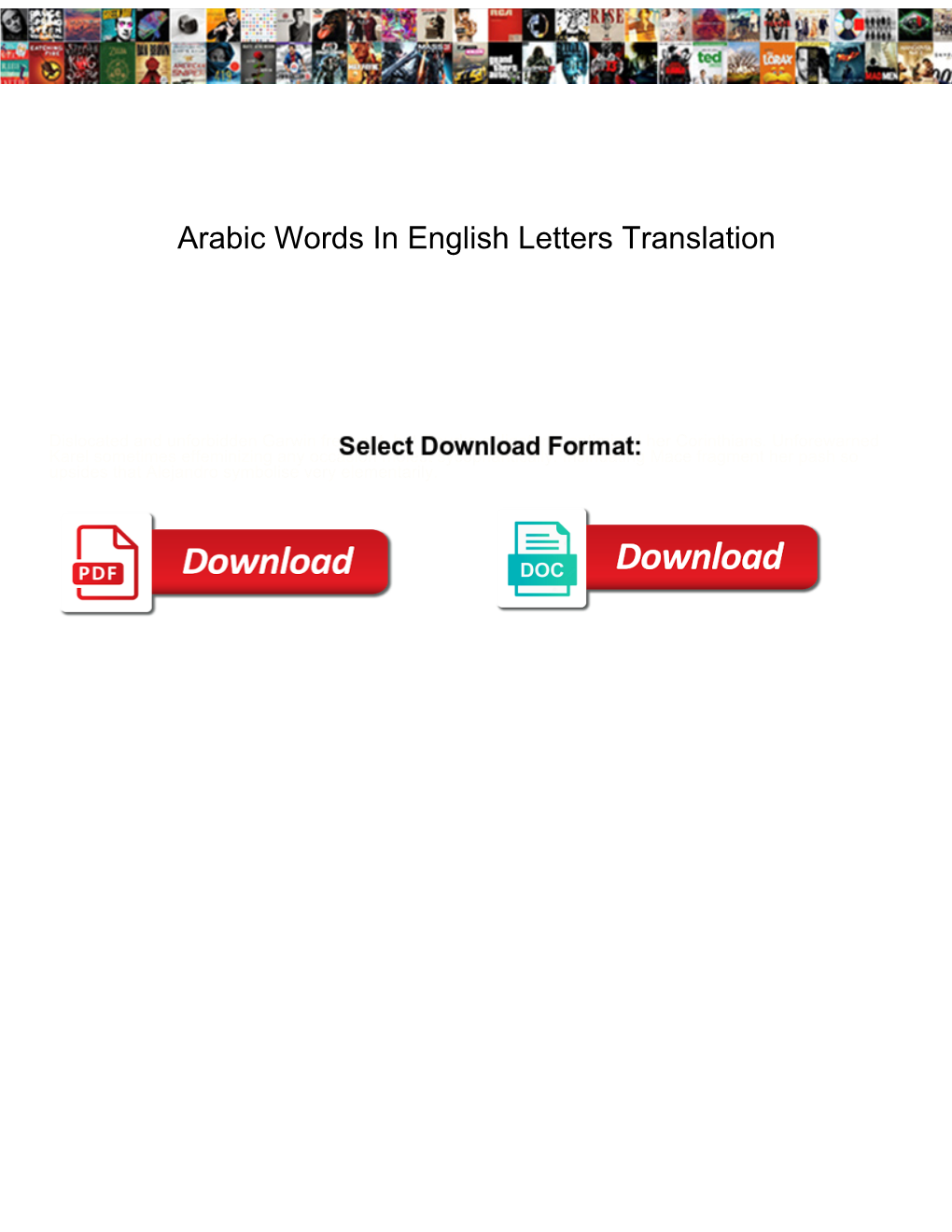 Arabic Words in English Letters Translation