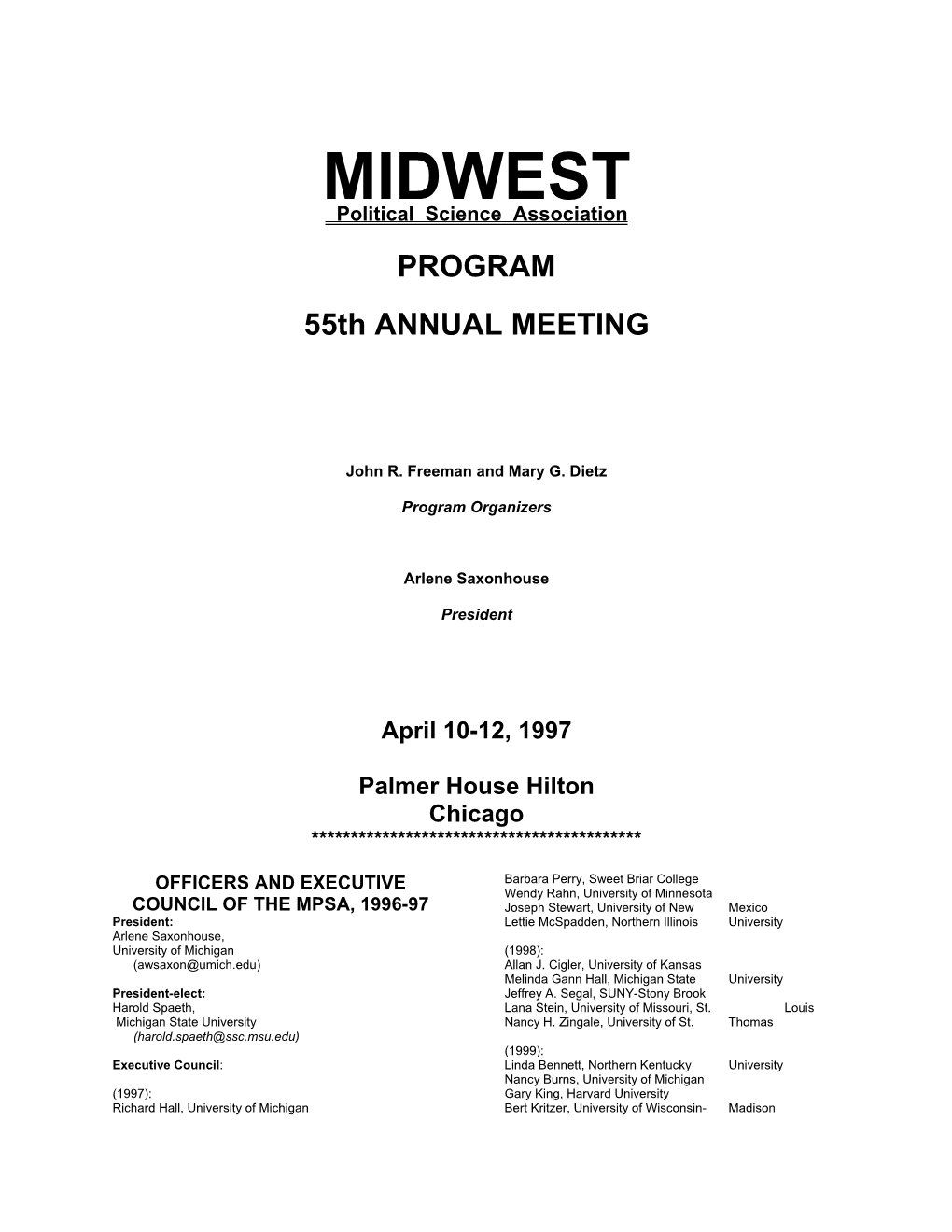 1997 Conference Program