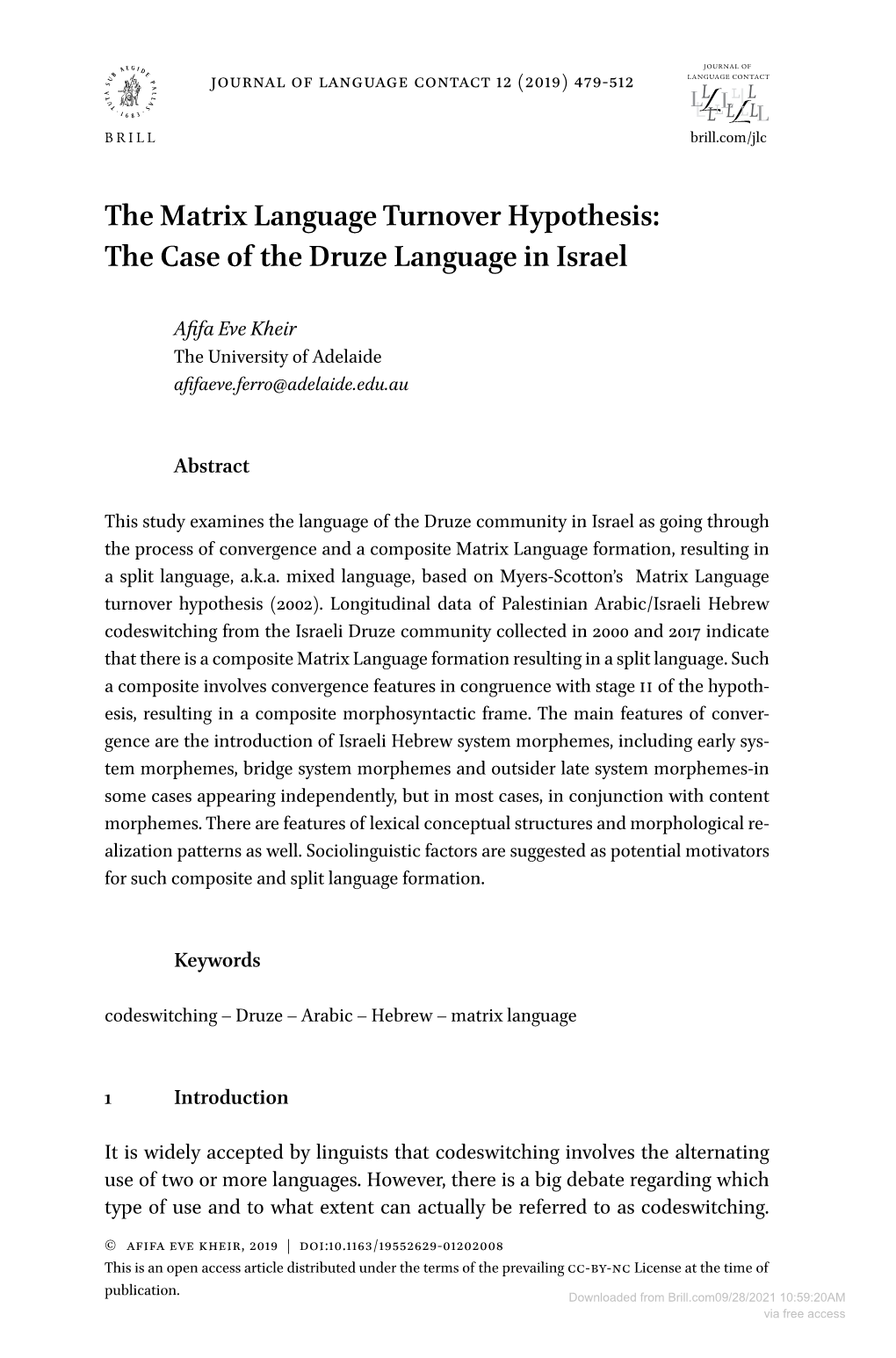 The Case of the Druze Language in Israel