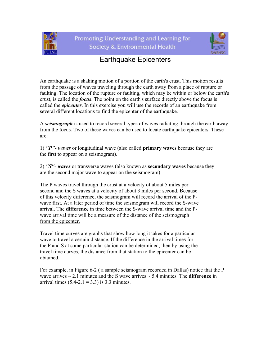 Earthquake Epicenters