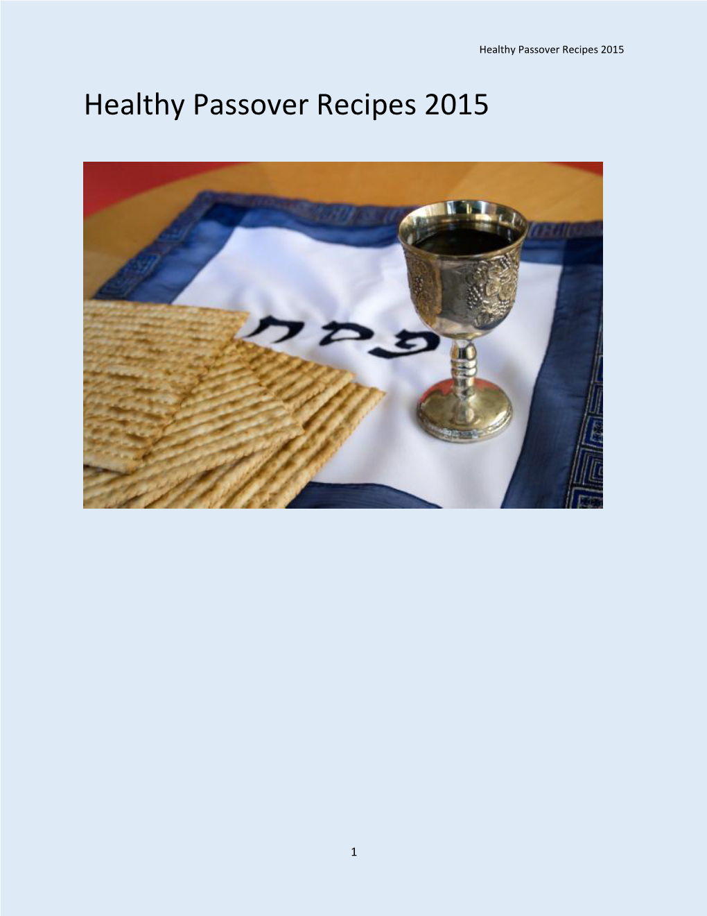 Healthy Passover Recipes 2015