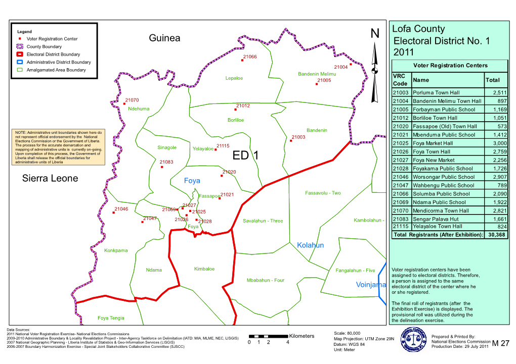 ³Electoral District No. 1 2011 Lofa County Sierra Leone Guinea