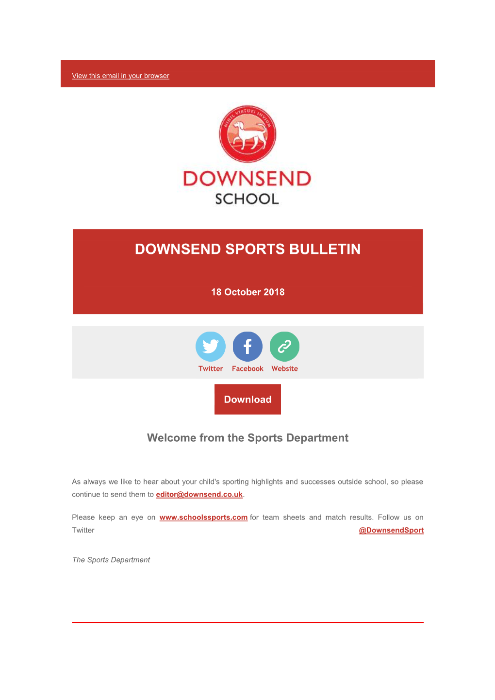 Downsend Sports Bulletin