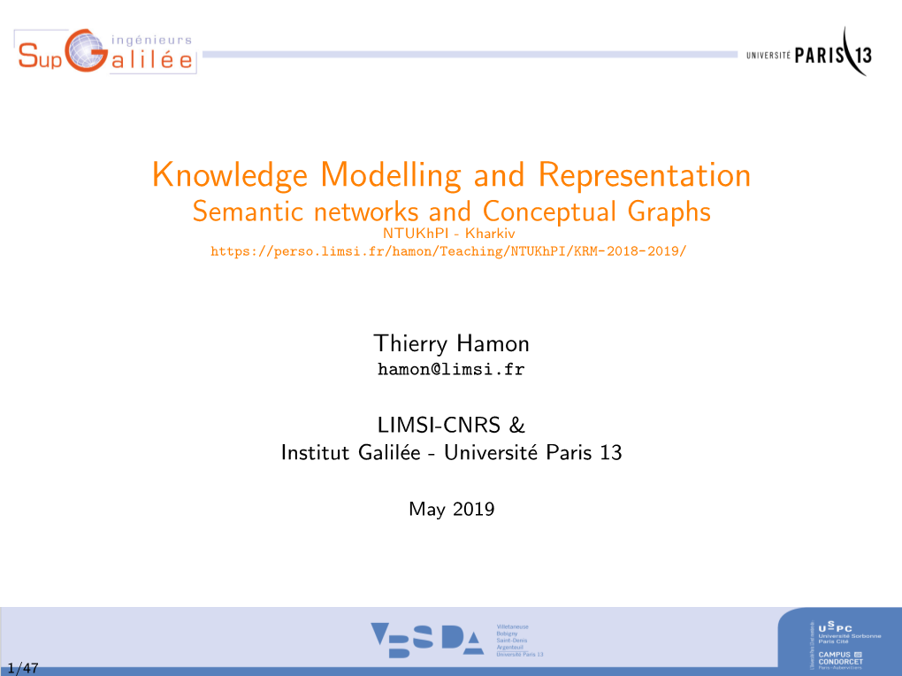 Semantic Networks and Conceptual Graphs Ntukhpi - Kharkiv