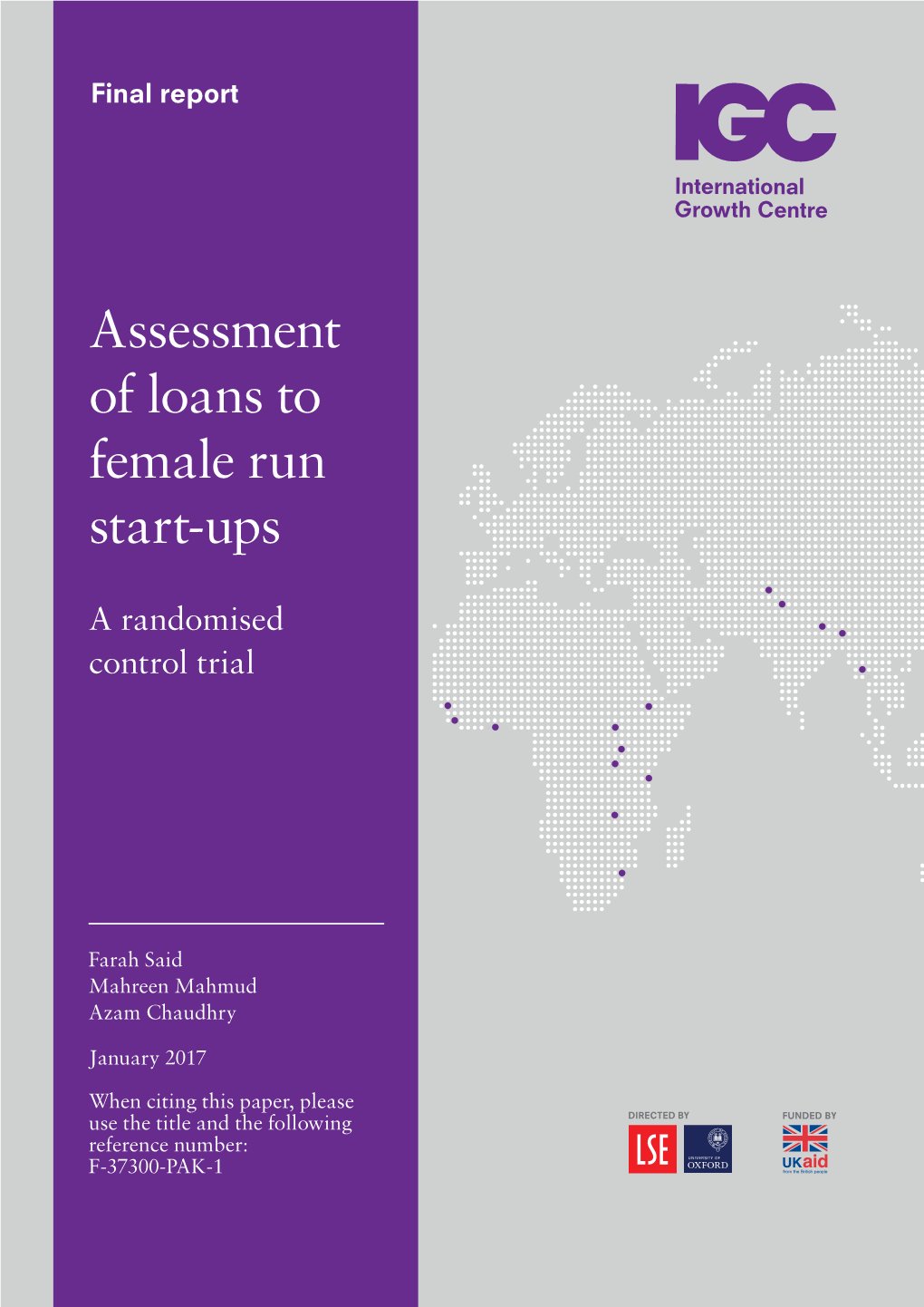 Assessment of Loans to Female Run Start-Ups