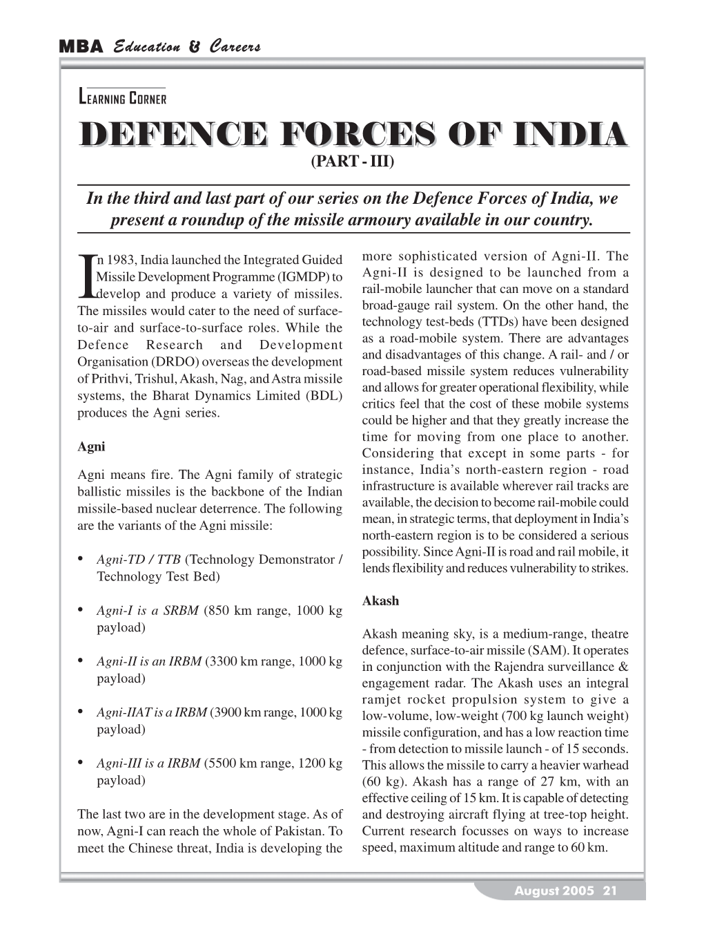 Defence Forces of India (Part III)