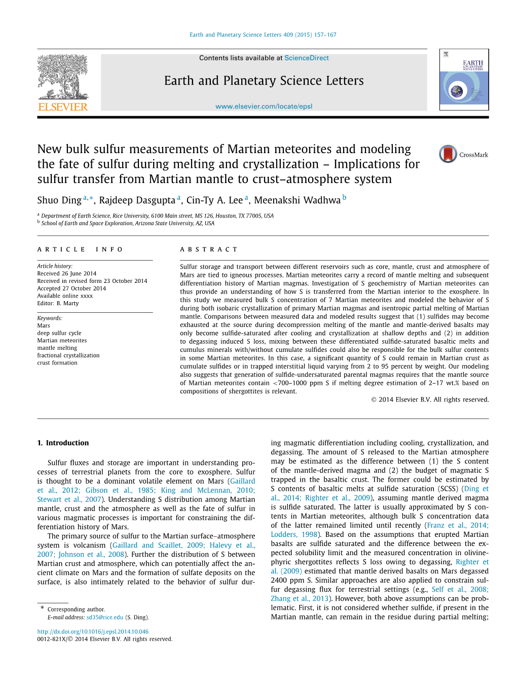 New Bulk Sulfur Measurements of Martian Meteorites