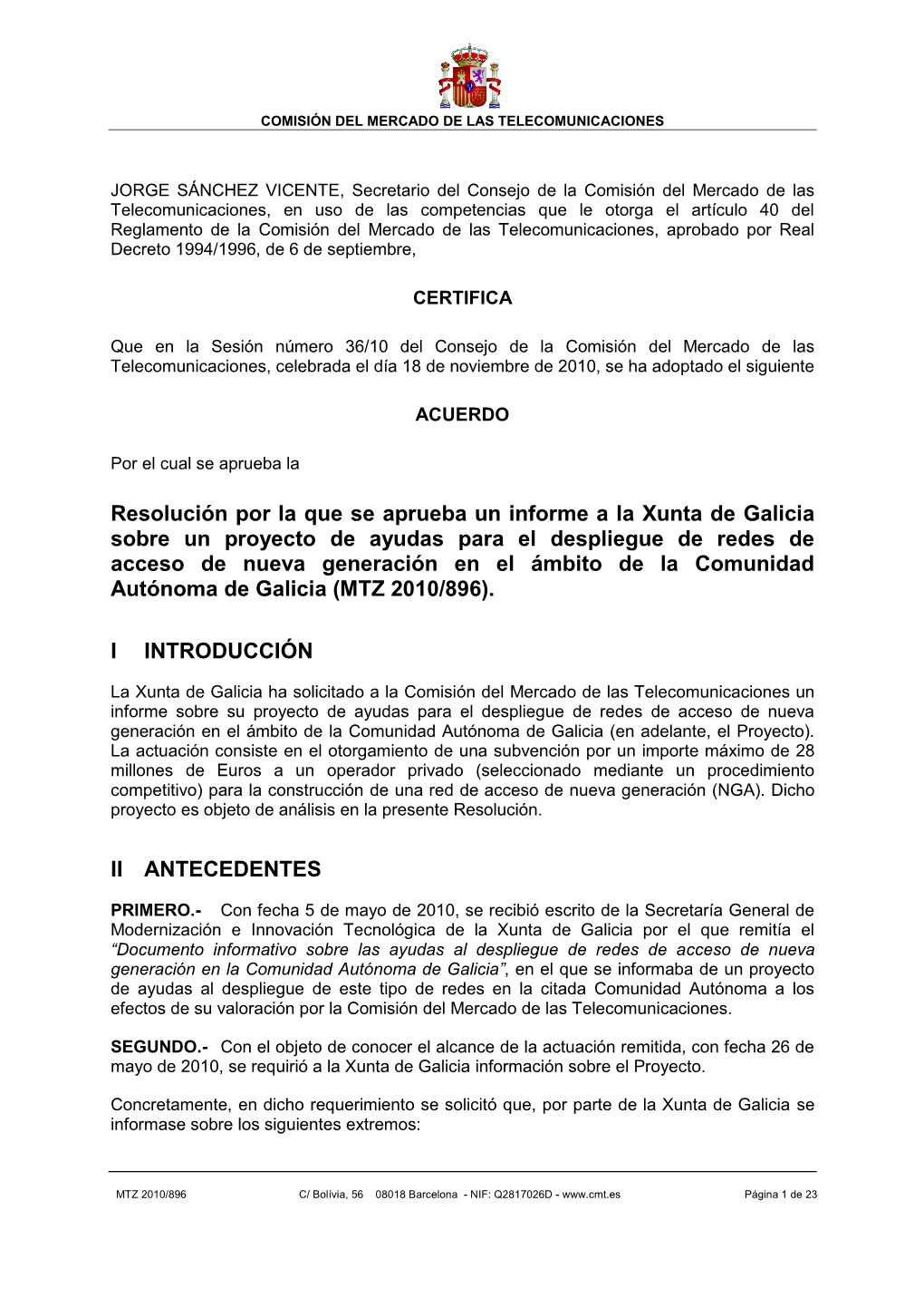 IGNACIO REDONDO ANDREU, Secretario Del Consejo De La