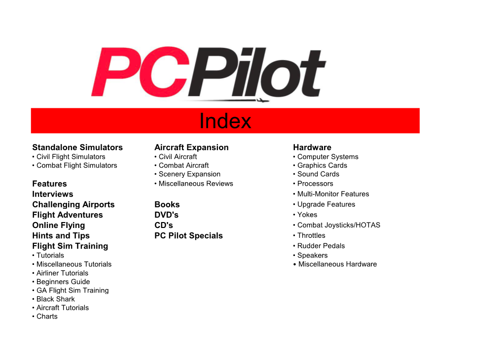 Standalone Simulators Aircraft Expansion Hardware Features