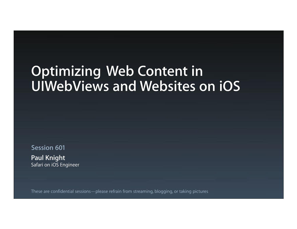 Optimizing Web Content in Uiwebviews and Websites on Ios