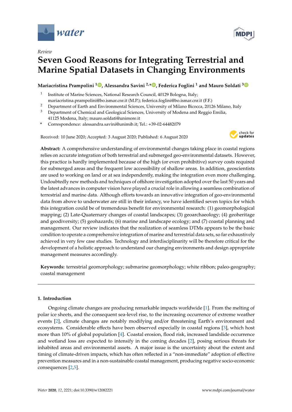 Seven Good Reasons for Integrating Terrestrial and Marine Spatial Datasets in Changing Environments