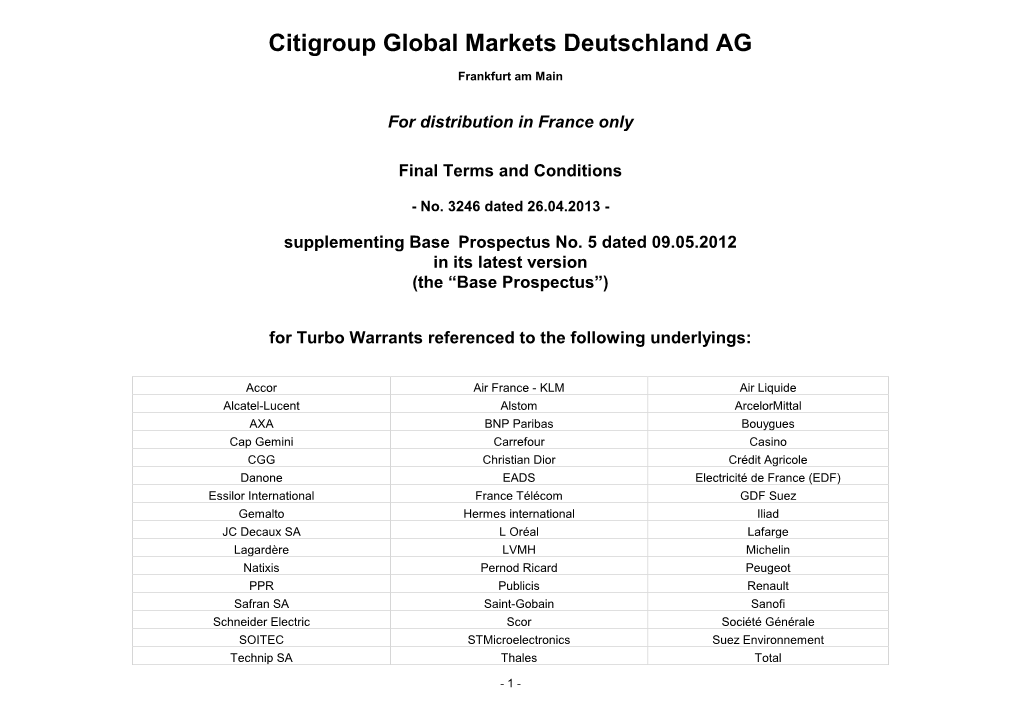 Citigroup Global Markets Deutschland AG