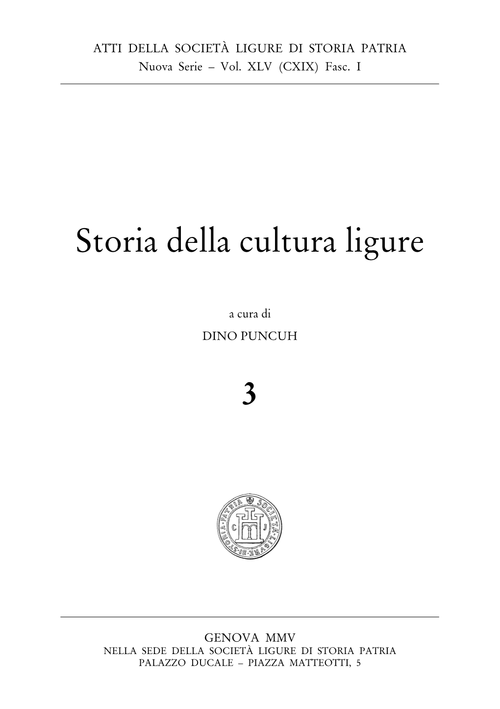 Storia Della Cultura Ligure 3