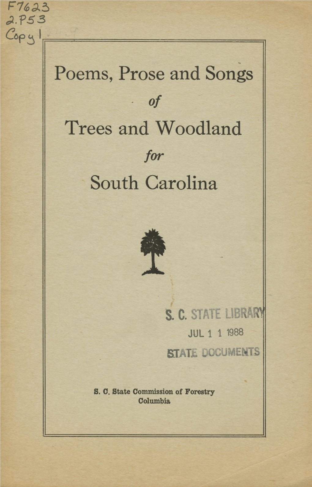 Poems, Prose and Songs Trees and Woodland South Carolina