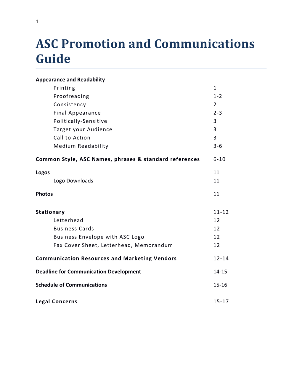 ASC Promotion and Communications Guide